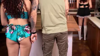 Stepdad and House Maid Use Innocent Stepdaughter for Their Own Pleasure