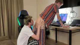 part 1 my friend with a big dick fucks me, deep throat blowjob and tight ass fucking