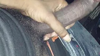 Horny Big Black Dick Daddy Pulls Out His 12 Inch BBC And Started Jacking It