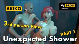 Akiko - Unexpected Shower - Part 2 - 3rd Person View