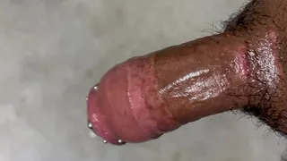 Stroking my cock hard in my room when my wife goes out