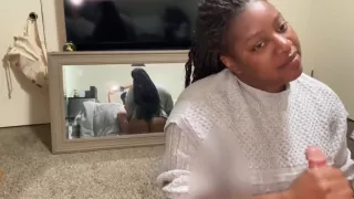 Ebony Milf Sucking White Dick In G-string