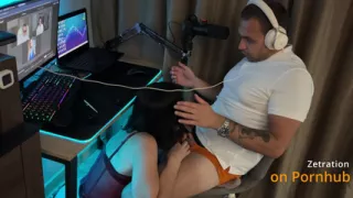 POV: She Couldn't Me While I Was Streaming - Got Her Throat Fucked Under the Desk