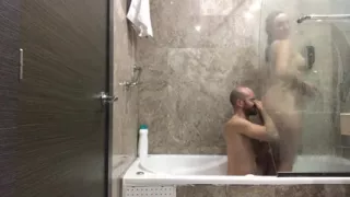 The Hot Baths of Jess Sanchez Ends with Cum in the Mouth of Pamela Sanchez