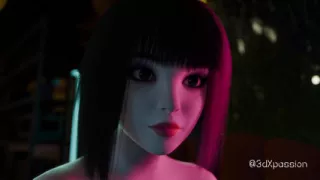 Nexus 3 Neon Dreams. Extreme Deepthroat. Cyberpunk Sex with Busty Brunette