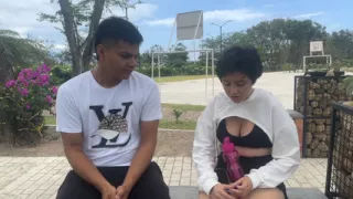 I'm going to jog with my sexy stepsister to the park to distract us and convince her to go home taking advantage of the fact that we're alone to fuck hard for