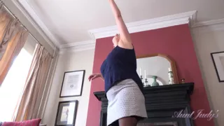 Auntjudys - Busty Mature MILF Layla Bird Gets Horny Cleaning House