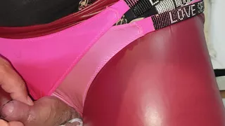 Sissy bitch cumming in lingerie