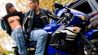 Claudia Rossi 3 Way with Biker Studs Gives Blowjob and Gets Anal Sex - Private Porn Sex Videos