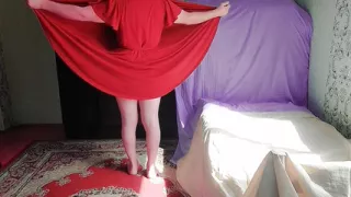 Gorgeous sissy posing with glitter on her cheeks