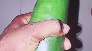 Black dick fuck a cucumber cum