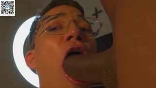 I suck his huge cock and then I ride it hard