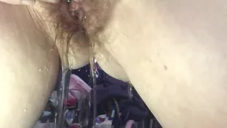 I needed a huge pee, but walked past the bathroom to masturbate whilst kneeling on the bed