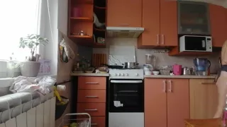 Sexy mom prepares breakfast, hairy pussy, big tits. Sexy wife cleans the house, hairy pussy, big ass.