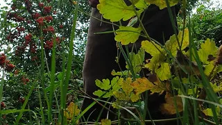 Jerking off naked in a public park
