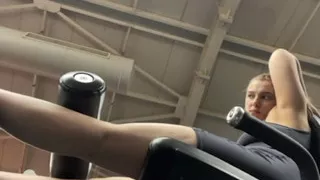 Workout with masturbate in public