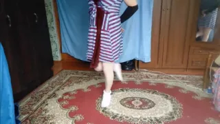 Lovely shemale standing in doorway with soft eyes