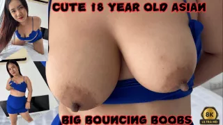 Cute 18year Old Asian Big Bouncing Boobs.