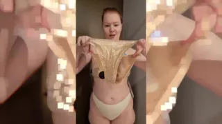 Try on - Golden Swimsuit in the Fitting Room