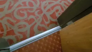Stroking my cock in cedar rapids hotel with door open in front of camera.