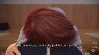 Accidently step into bathroom while stepsis was inside