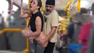Slutty Student 18+ Gets Cumshot In Public On The Bus With Verified Amateurs