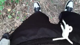 Risky lesbian masturbation in the forest