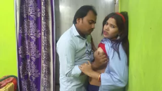 Desi Indian college couple secret sex in hostel room, dress open and kissing scenes Big boobs press