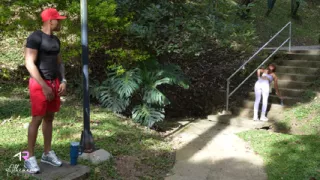 Petite girl fucks a stranger BBC she meets in the park - Athenea Rose & Brandon Cruz.