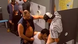 Mensroom Cock Orgy at the Truck Stop