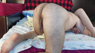 I lick my wife's pussy until she moans with pleasure with multiple orgasms. Sexy wife with hairy pussy dances naked.