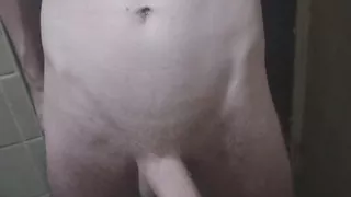I Jerk off on My Friend's Bathroom and Cum on the Floor