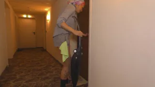 Blonde with small tits gets fucked in her shaved pussy