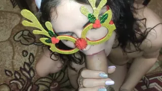 A Masked in Bedroom Blowjob