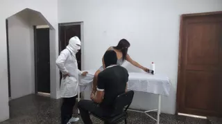 The doctor helps improve a patient's fertility! The bandit fucks the patient's wife in the middle of the hospital.