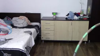 Sexy wife workout at home naked. Sexy brunette tries on pantyhose, hairy pussy, big ass, big tits.