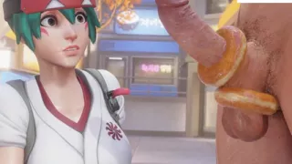 Kiriko's Dedicated Donut-Themed Blowjob Ends with a Thick, Creamy Facial Finish