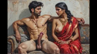 Indian aunty sucking cock and getting her pussy licked and creampied in forest