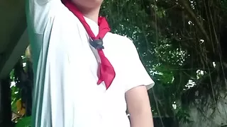 Asian Boy Scout Outdoor Masturbation