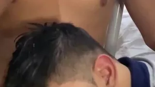 Slim young man with a delicate body surprises me with his huge cock!