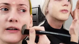 Crossdresser Bailey Wilde and Belyla Bradley Putting on Makeup