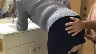 Anal fuck while getting ready for work