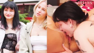 Ersties - Nina J and Samira nibble each other with cream, fruits and fingers