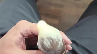 Condom Filled with Semen