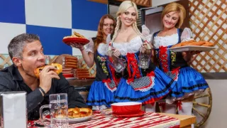 Huge Helping Of Sausage With Mick Blue, Christie Stevens - Brazzers