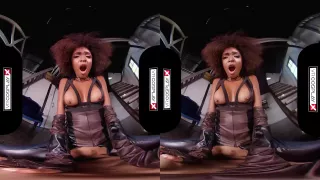 Virtual Reality - Ebony Babe Domino Testing Your Superpowers In Deadpool Xxx