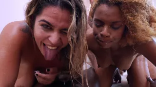 MEGA GANGBANG! Two Latina bitches Victoria Dias & Rebeca Villar