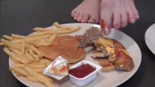 Fast Food & Donat Foot Feeding!