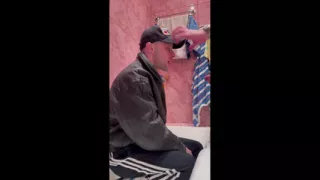 Scally Chav Guy in Leather and Sport Gear Get Pissing