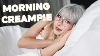 Petite Asian Braces Girl Morning Creampie - Real Homemade Sex